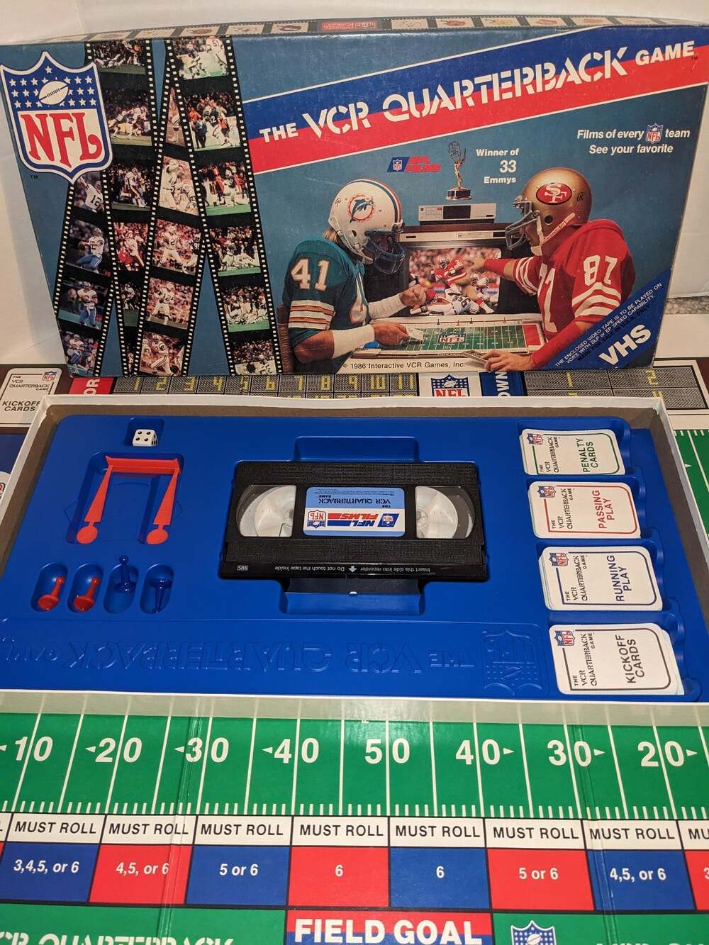 NFL Football VCR Quarterback Game VHS Board Game 1986 Team Never Played